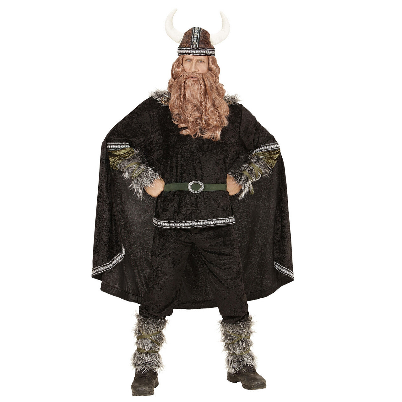 Op deze afbeelding zie je een Kostuums, van het merk Widmann. Zwart Ivar De Viking Man Kostuum