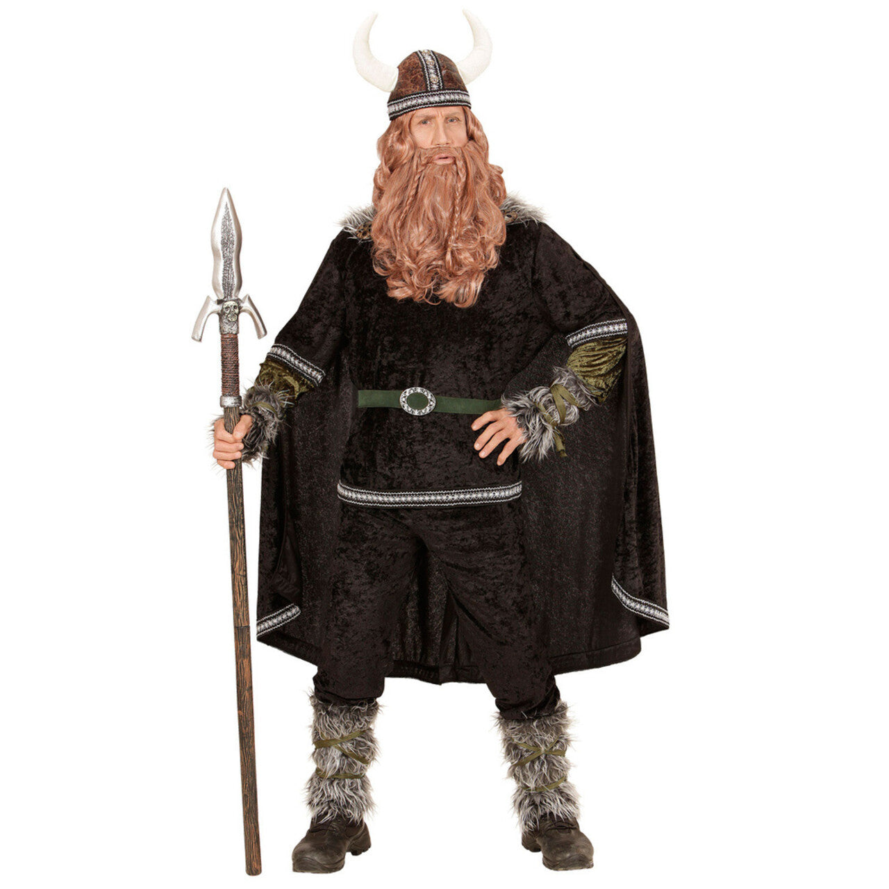 Op deze afbeelding zie je een Kostuums, van het merk Widmann. Zwart Ivar De Viking Man Kostuum