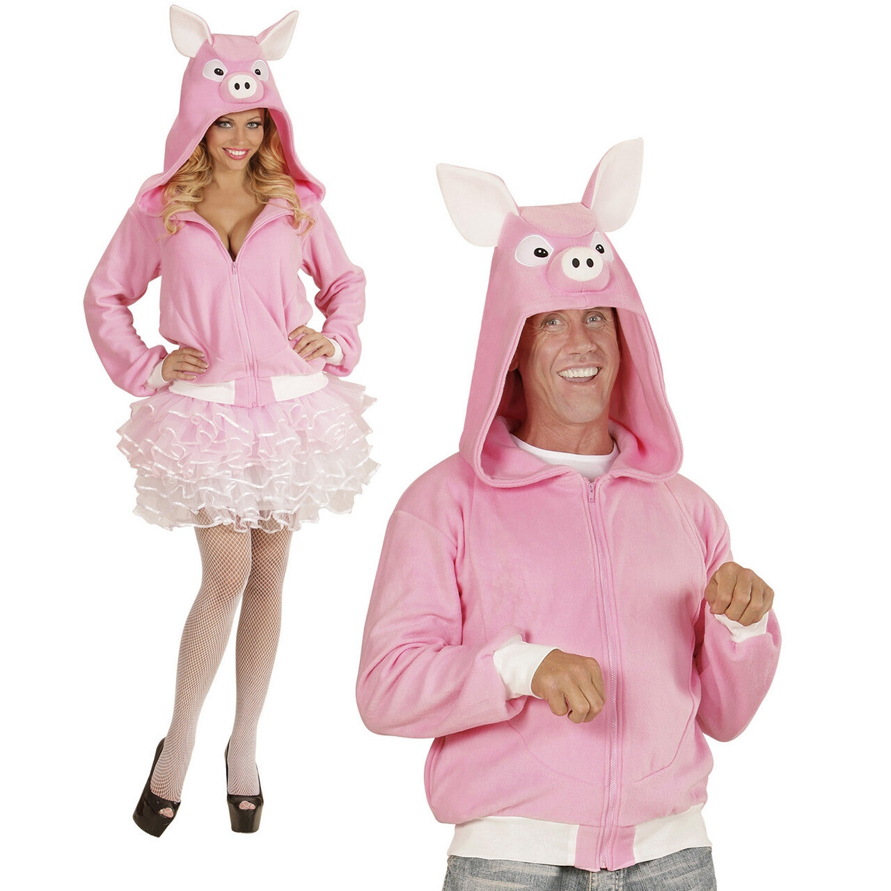 Op deze afbeelding zie je een Kostuums, van het merk Widmann. Cute Hoodie, Varken Kostuum