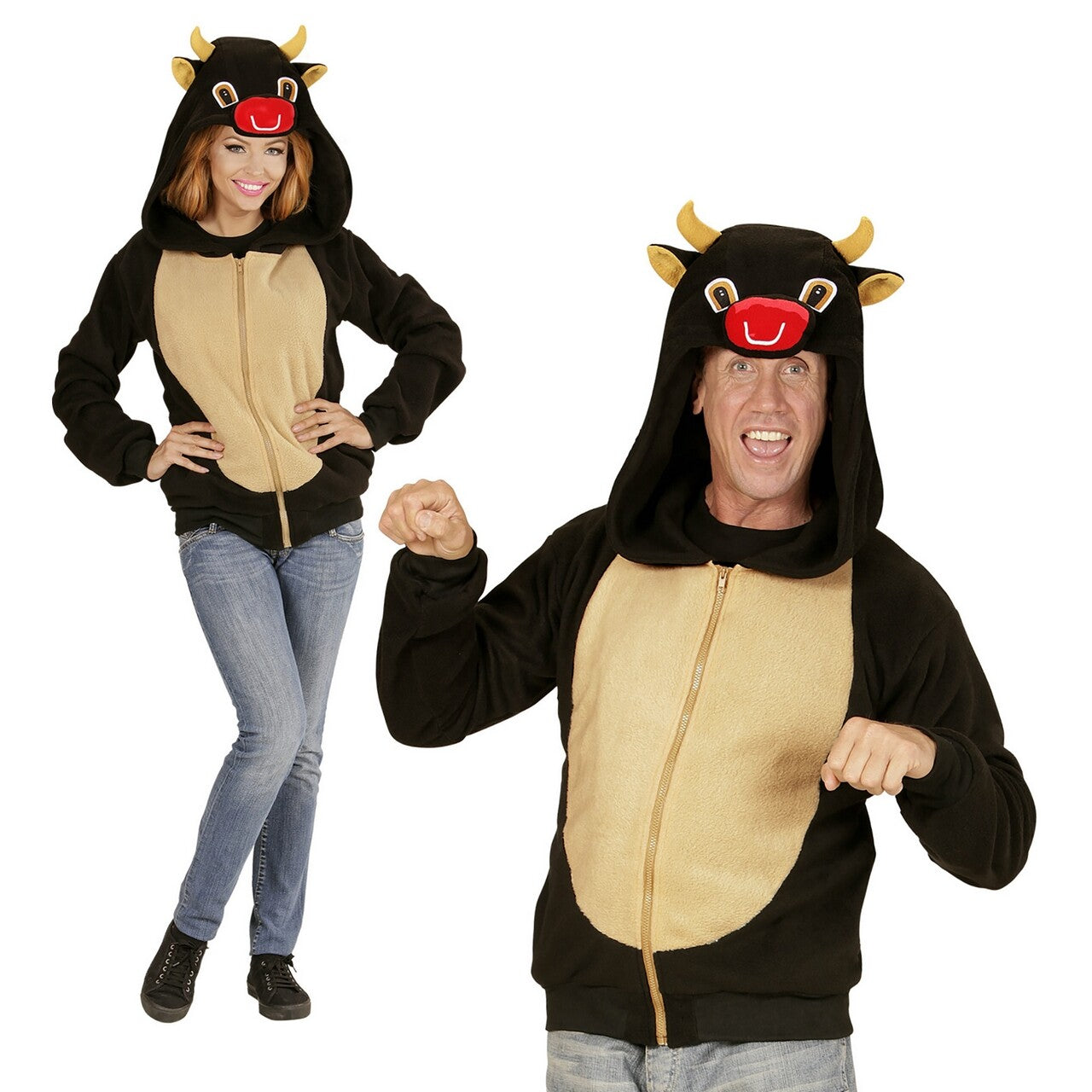 Op deze afbeelding zie je een Kostuums, van het merk Widmann. Cute Hoodie, Stier Kostuum