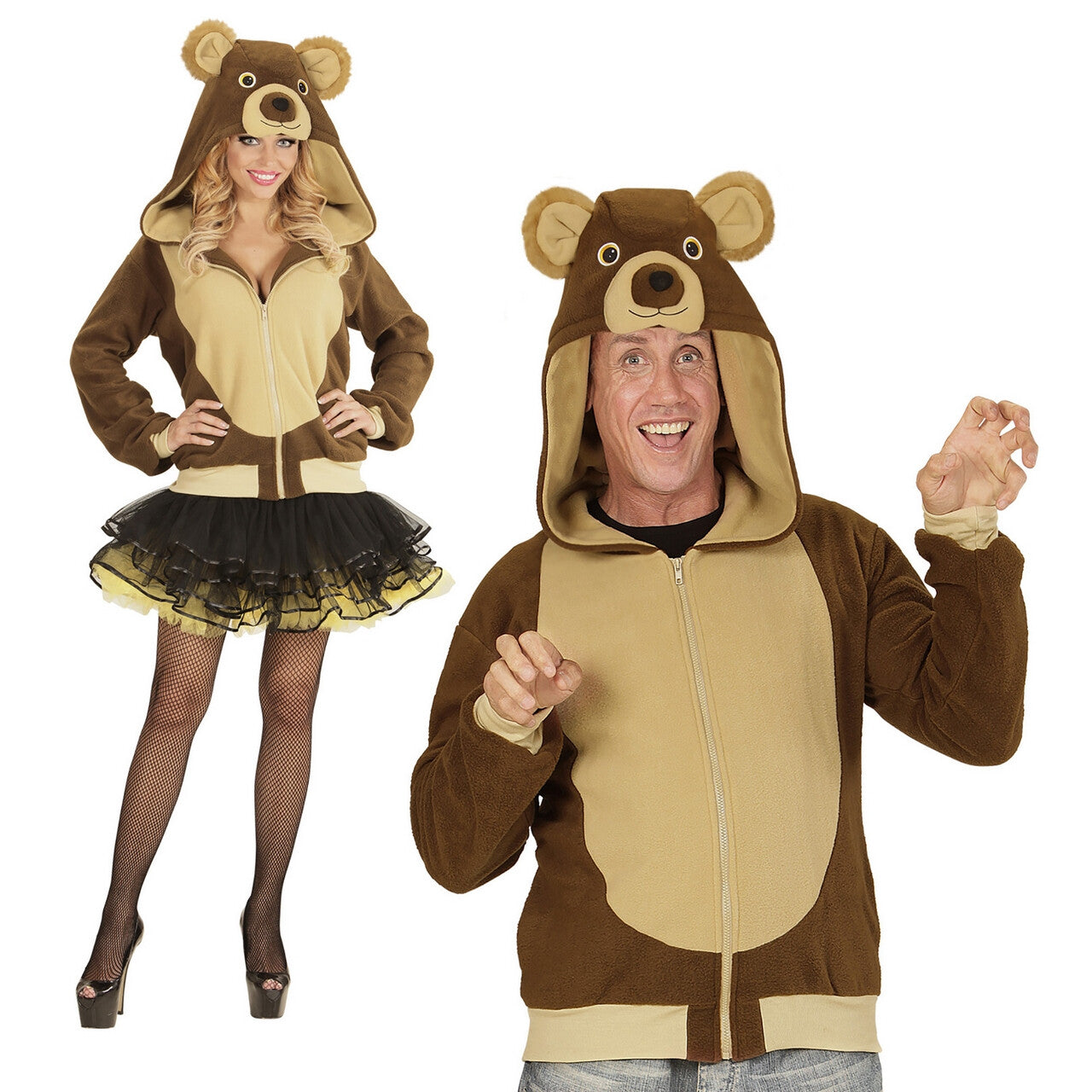Op deze afbeelding zie je een Kostuums, van het merk Widmann. Cute Hoodie, Beer Kostuum