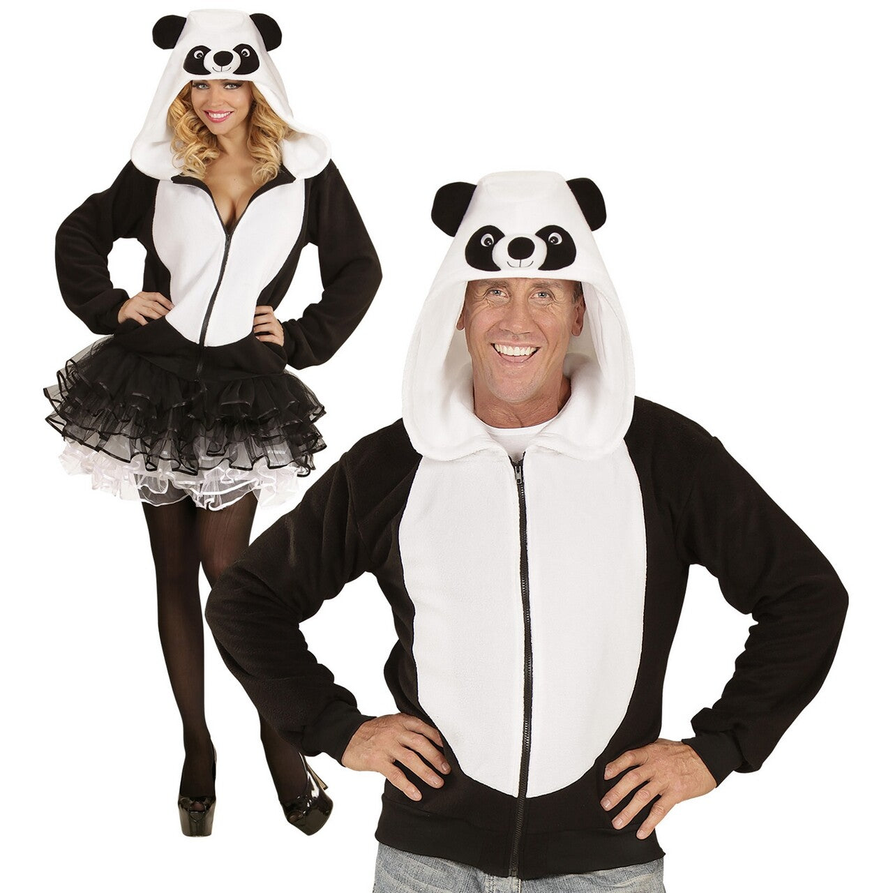 Op deze afbeelding zie je een Kostuums, van het merk Widmann. Cute Hoodie Panda