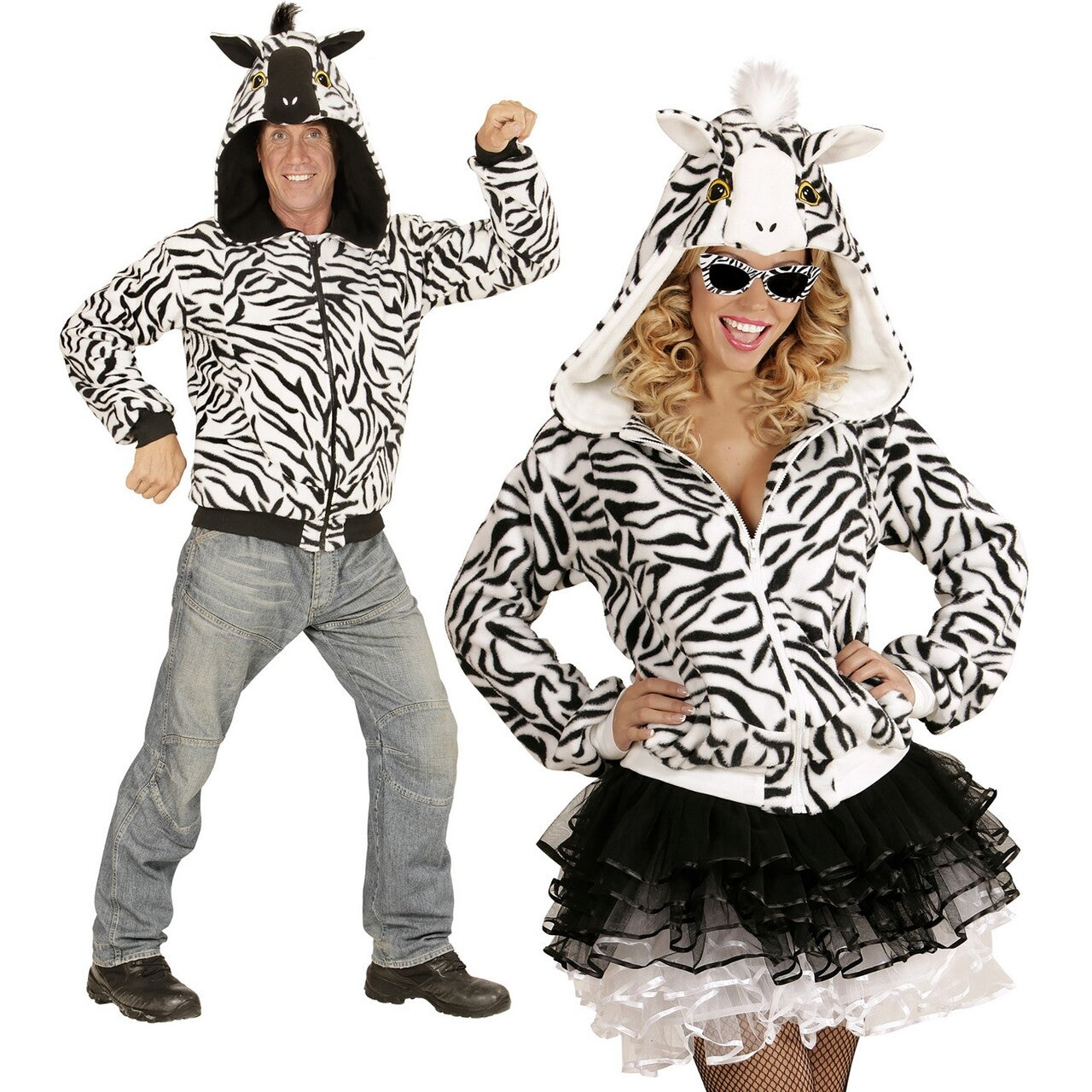 Op deze afbeelding zie je een Kostuums, van het merk Widmann. Cute Hoodie, Zebra