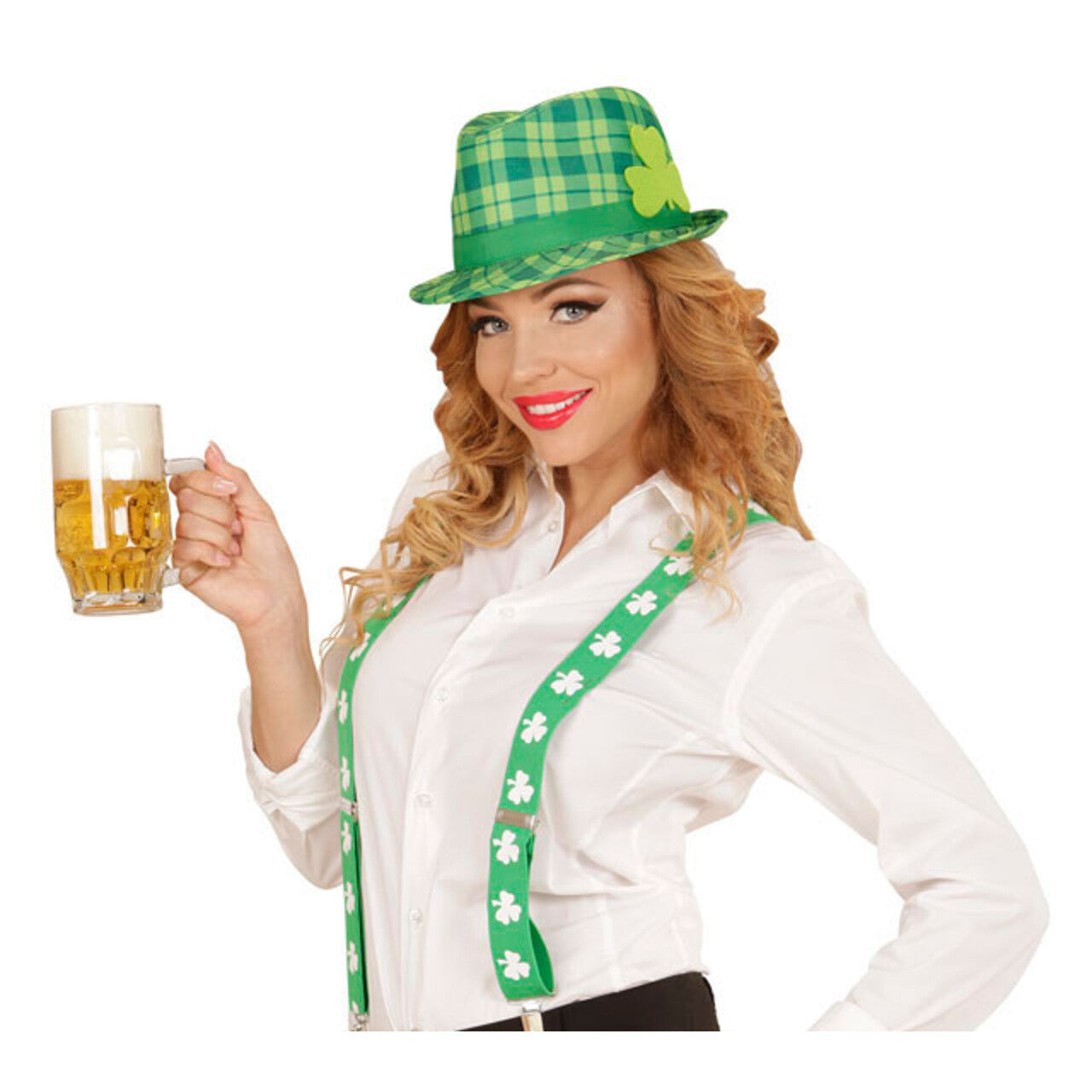 Op deze afbeelding zie je een Accessoires, van het merk Widmann. Ierse Fedora St. Patrick