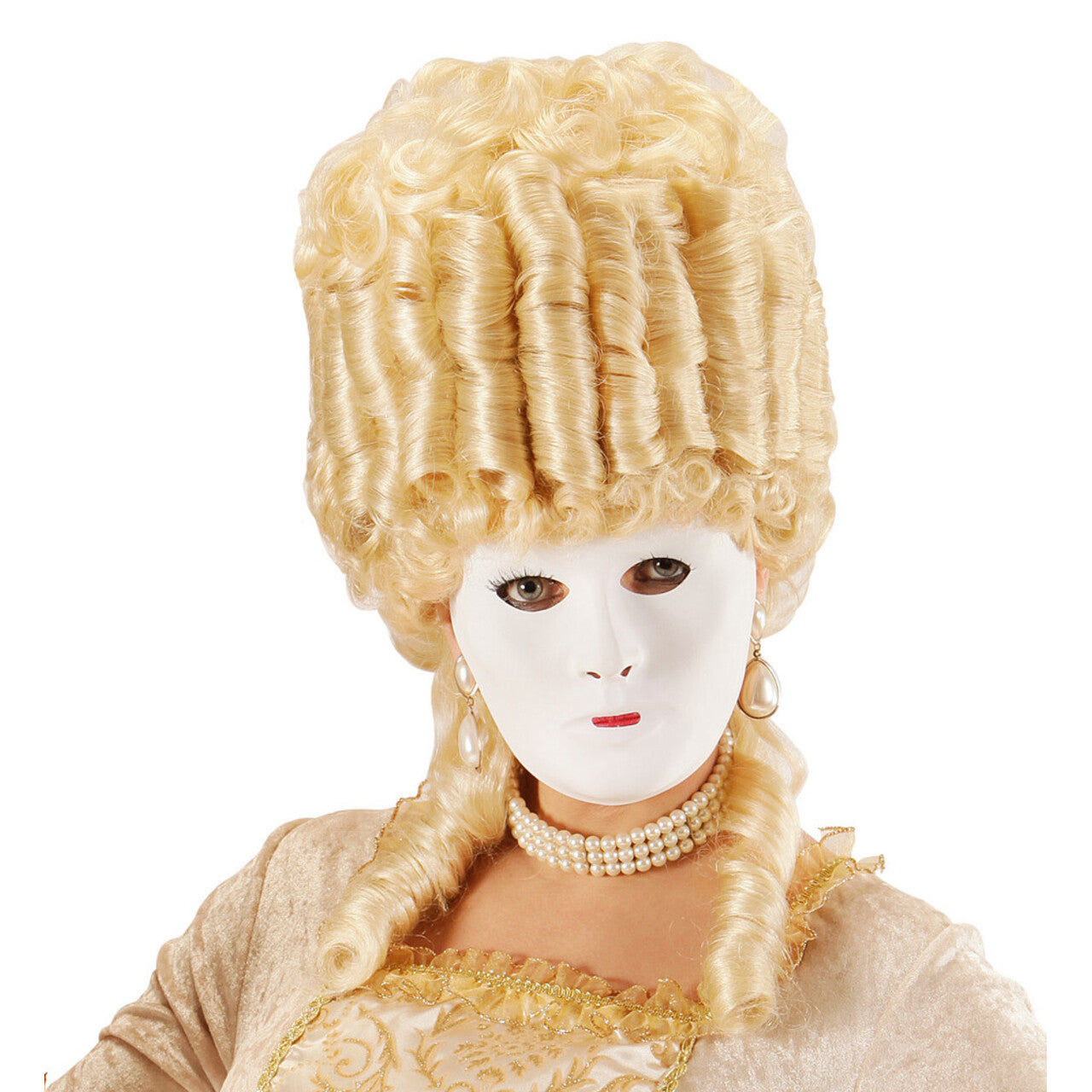 Op deze afbeelding zie je een Accessoires, van het merk Widmann. Doe Het Zelf Luxe Unisex Beschilderbaar Wit Masker