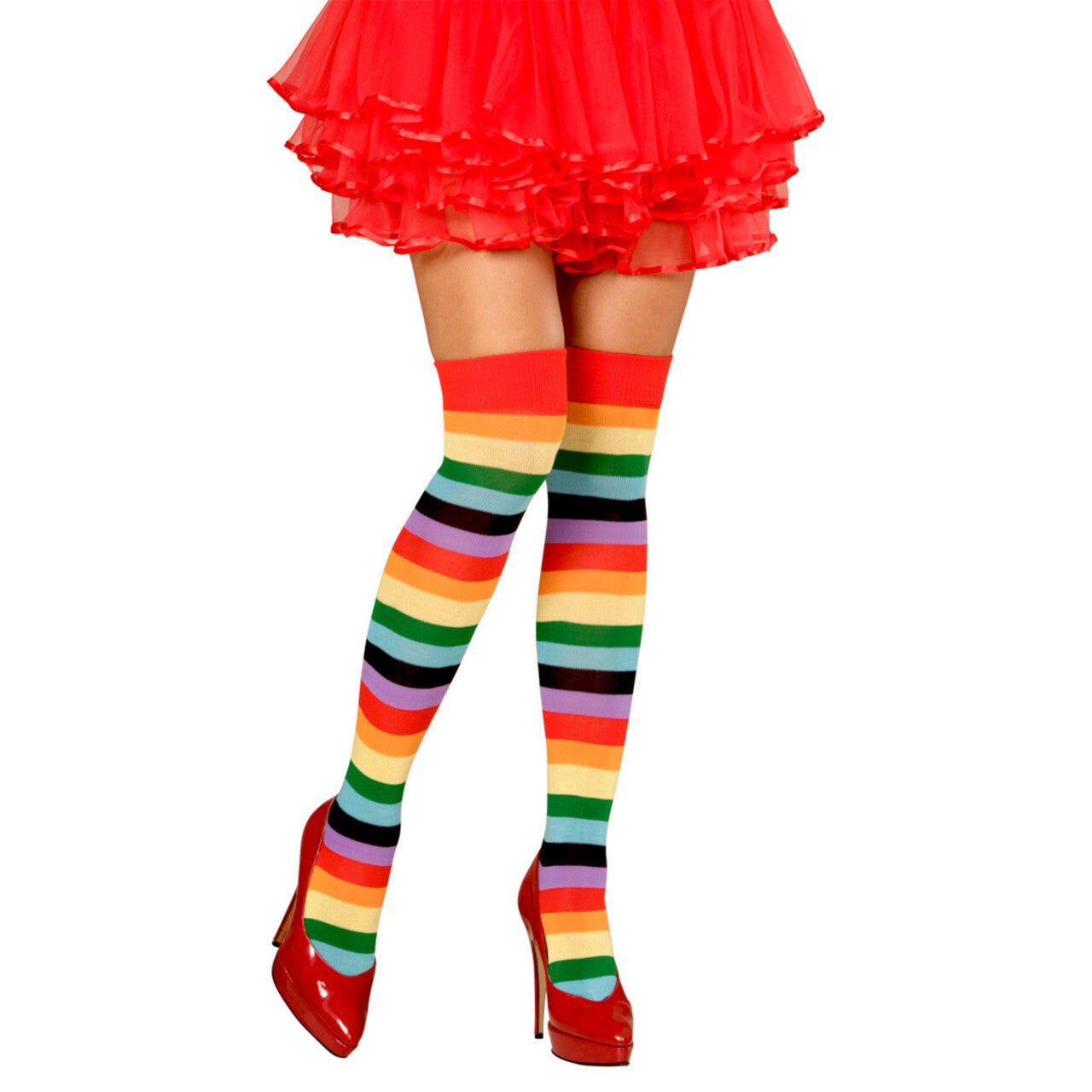Op deze afbeelding zie je een Accessoires, van het merk Widmann. Regenboog Kousen