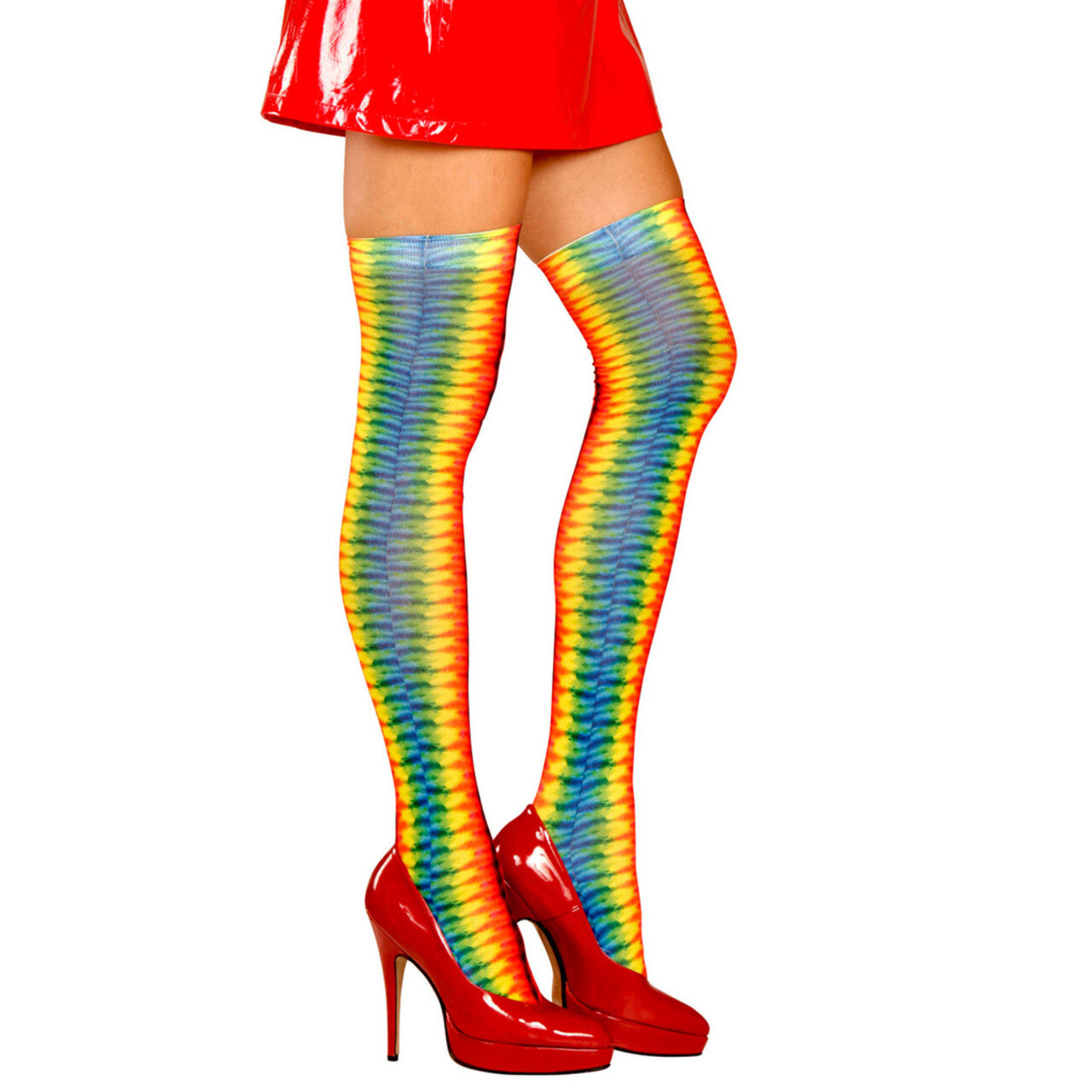 Op deze afbeelding zie je een Accessoires, van het merk Widmann. Hippi Pippi Tie Dye Panty Hoog