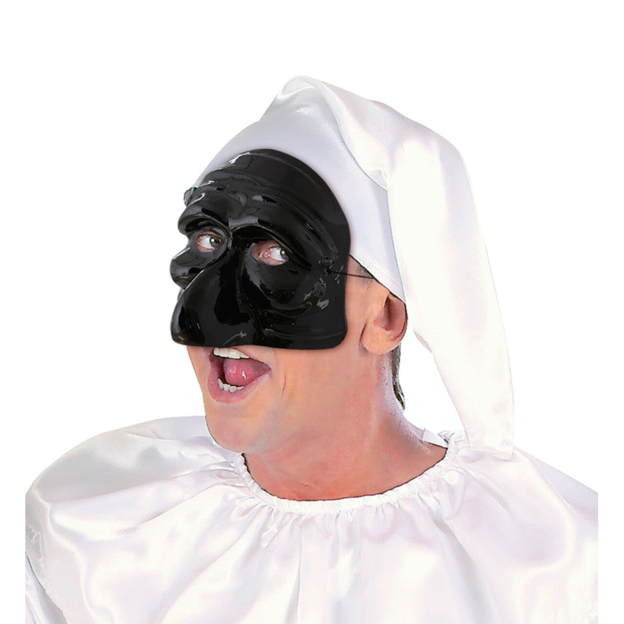 Op deze afbeelding zie je een Accessoires, van het merk Widmann. Vervormd Masker Pulcinella