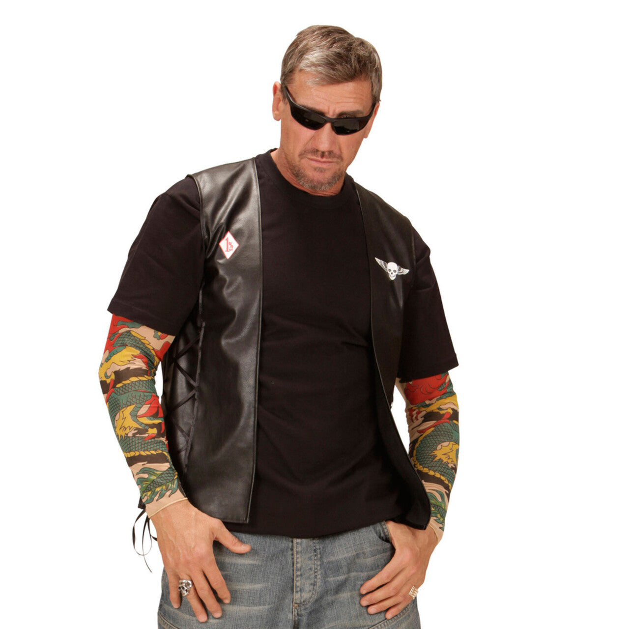 Op deze afbeelding zie je een Kostuums, van het merk Widmann. Terror Mc Outlaw Vest