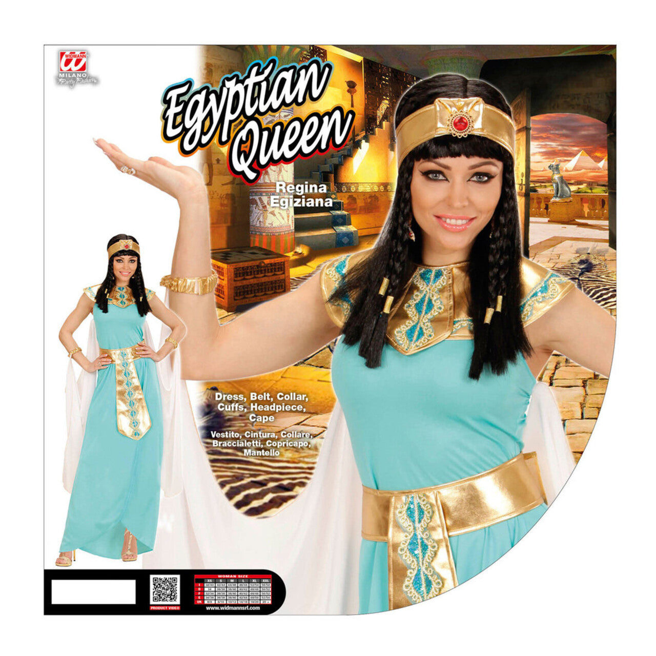 Op deze afbeelding zie je een Kostuums, van het merk Widmann. Egyptische Koningin Ank Kamon Kostuum