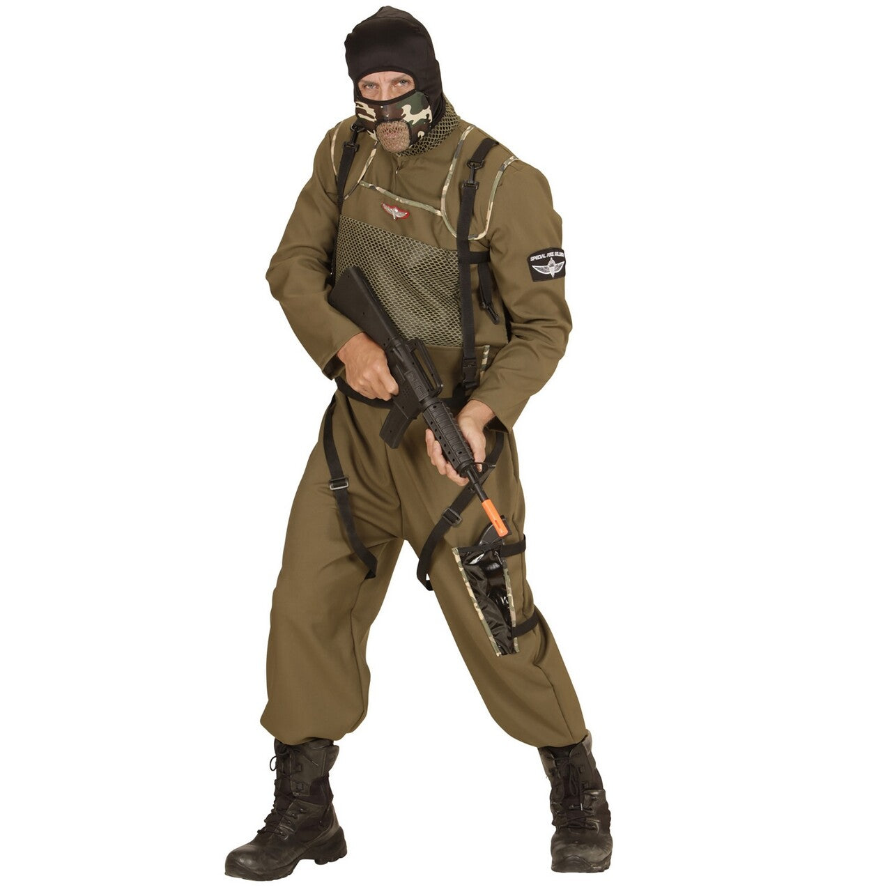 Op deze afbeelding zie je een Kostuums, van het merk Widmann. Delta Parachutist Special Forces Kostuum