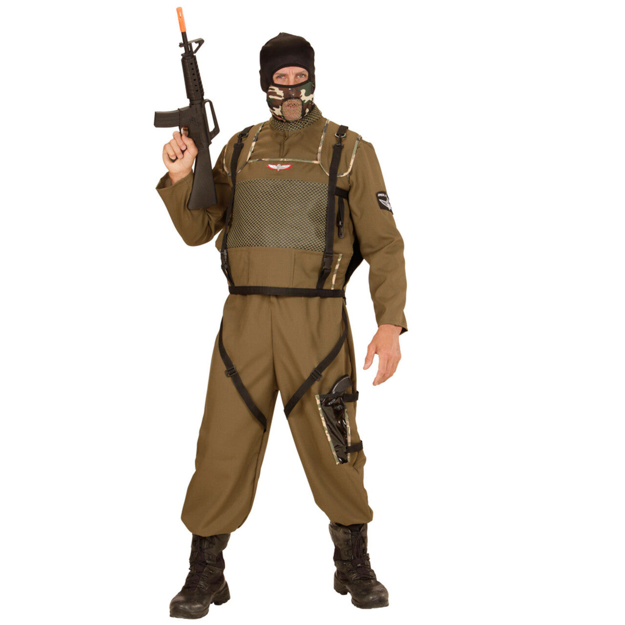 Op deze afbeelding zie je een Kostuums, van het merk Widmann. Delta Parachutist Special Forces Kostuum