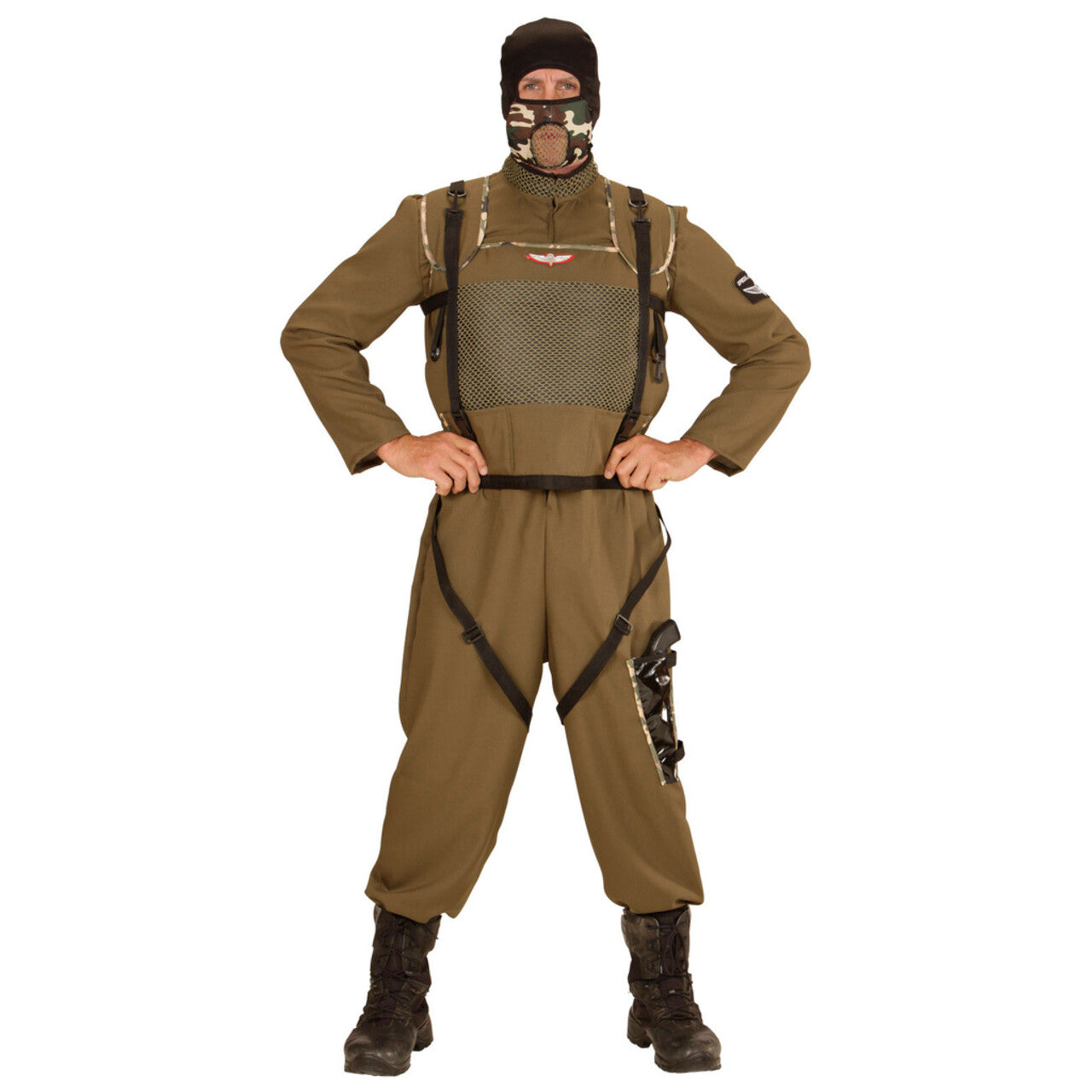 Op deze afbeelding zie je een Kostuums, van het merk Widmann. Delta Parachutist Special Forces Kostuum