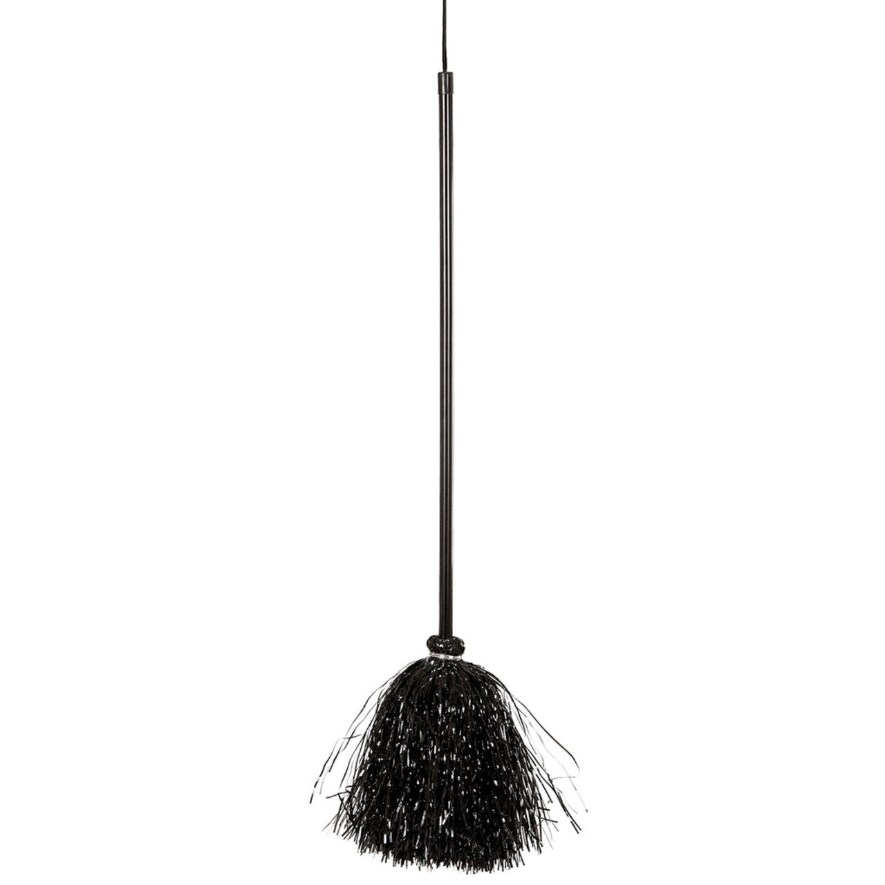 Op deze afbeelding zie je een Accessoires, van het merk Widmann. Klassieke Heksenbezem Zwart, Glitter 92cm