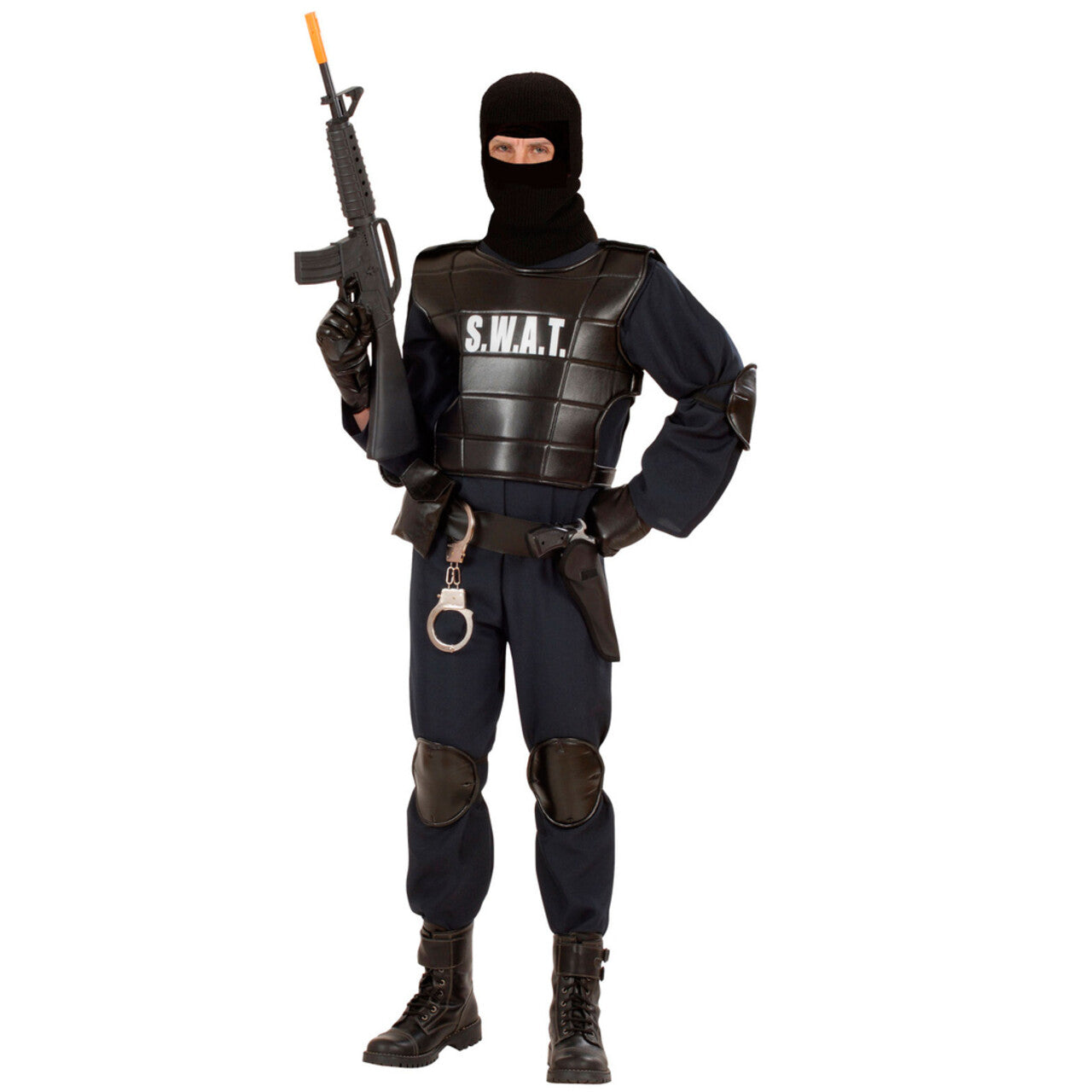 Op deze afbeelding zie je een Kostuums, van het merk Widmann. S.w.a.t Officier Volwassen Man Kostuum