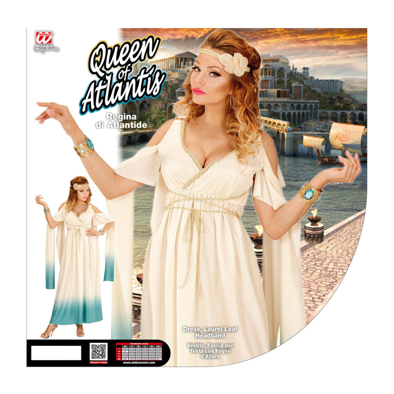 Op deze afbeelding zie je een Kostuums, van het merk Widmann. Mythische Koningin Van Atlantis Vrouw Kostuum
