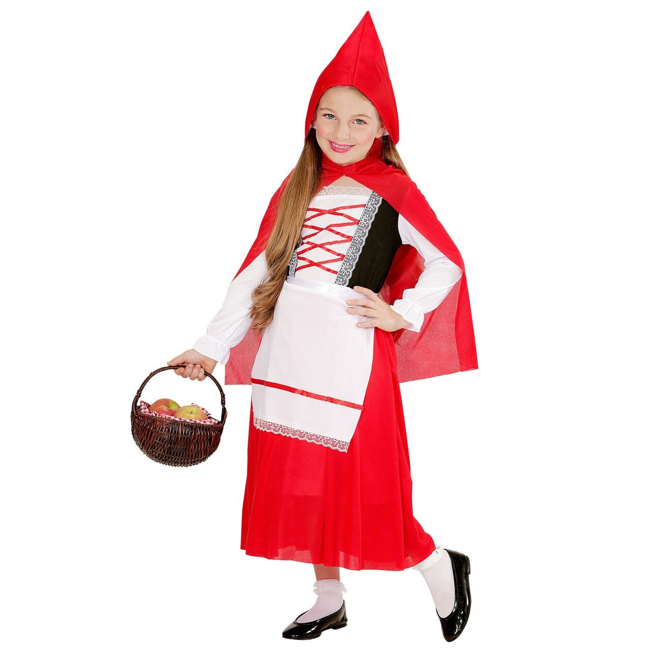 Op deze afbeelding zie je een Kostuums, van het merk Widmann. Roodkapje Kind Uit Een Sprookje Meisje Kostuum