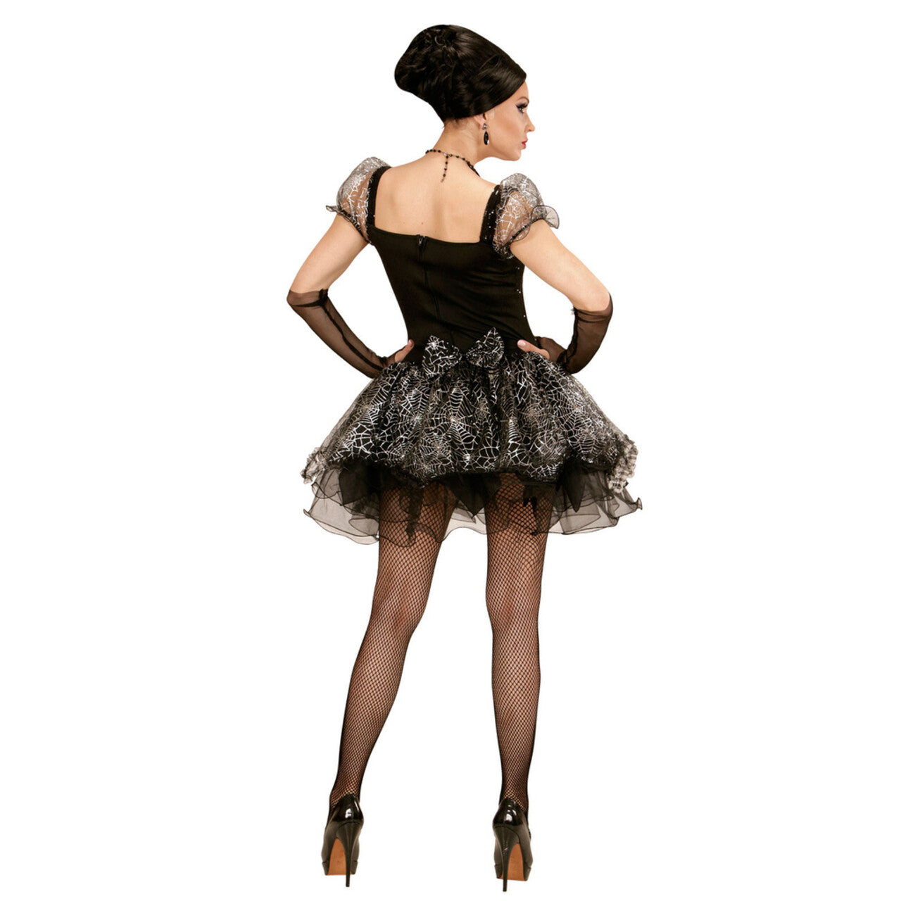 Op deze afbeelding zie je een Kostuums, van het merk Widmann. Burlesque Spinnen Dame Vrouw Kostuum