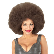 Op deze afbeelding zie je een Accessoires, van het merk Widmann. Soul Diva Pruik, Afro Extra Groot Koffie Kleur