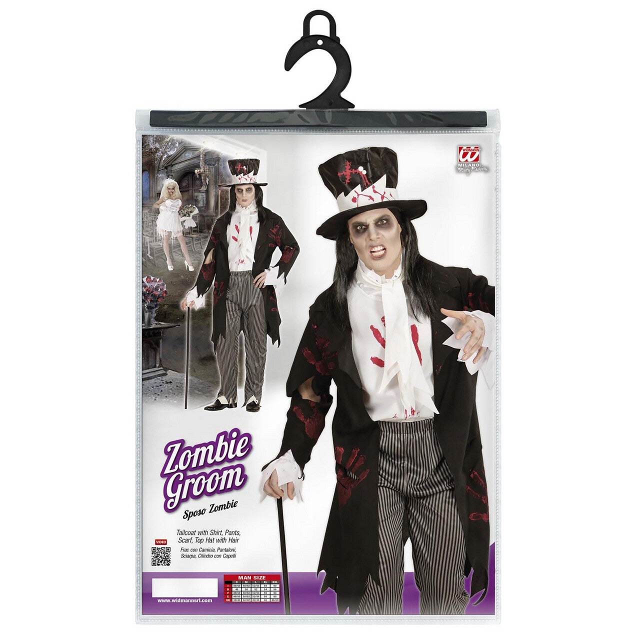 Op deze afbeelding zie je een Kostuums, van het merk Widmann. Cockney Zombie Bruidegom Man Kostuum