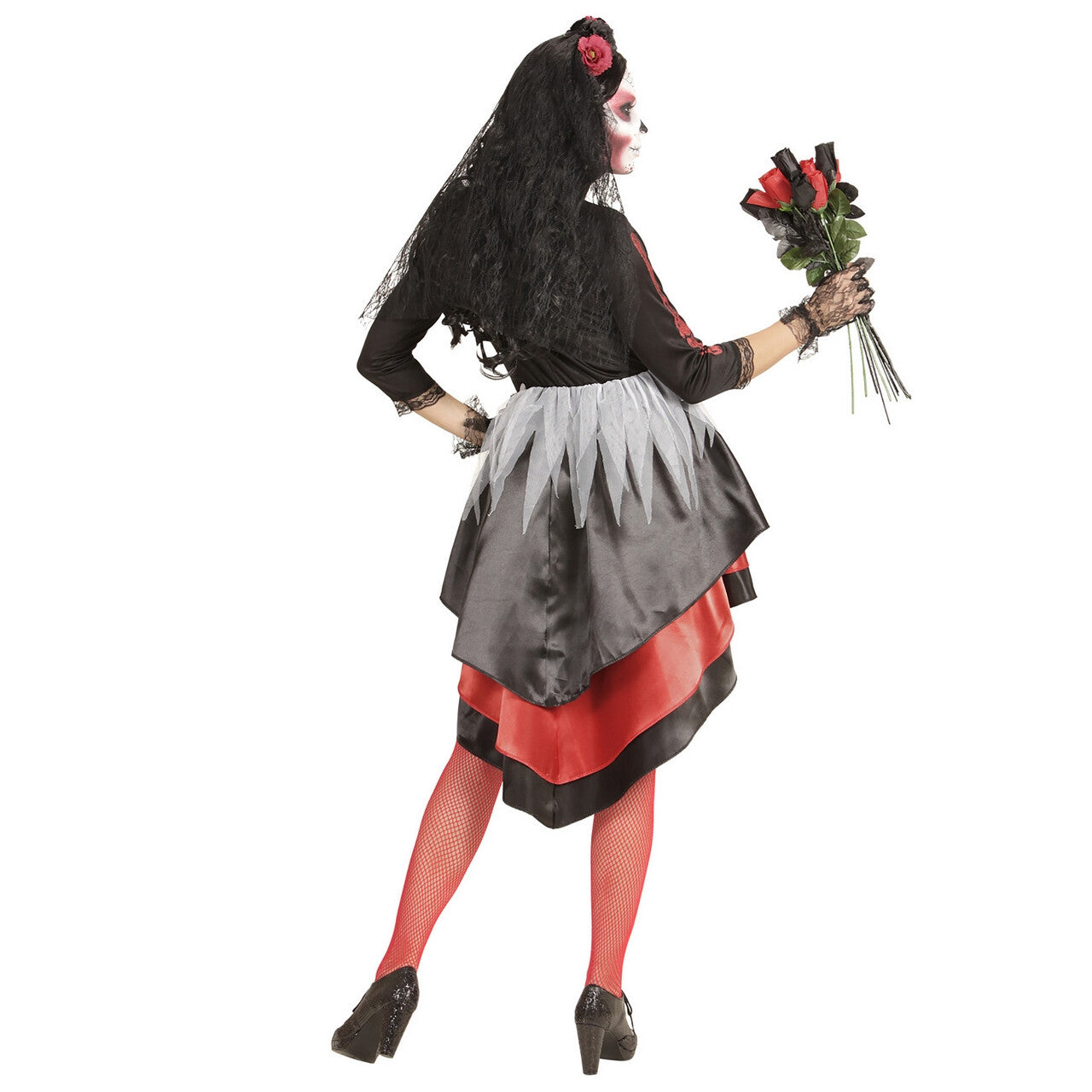 Op deze afbeelding zie je een Kostuums, van het merk Widmann. Perales Bruid Dia De Los Muertos Vrouw Kostuum
