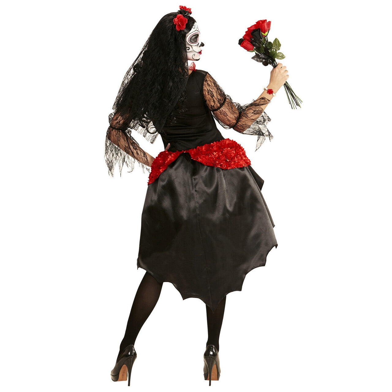 Op deze afbeelding zie je een Kostuums, van het merk Widmann. Mazarita Bruid Dia De Los Muertos Vrouw Kostuum