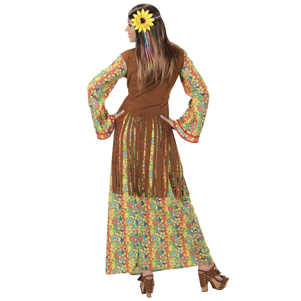 Op deze afbeelding zie je een Kostuums, van het merk Widmann. Bruine Lange Balkan Hippie Vrouw Kostuum