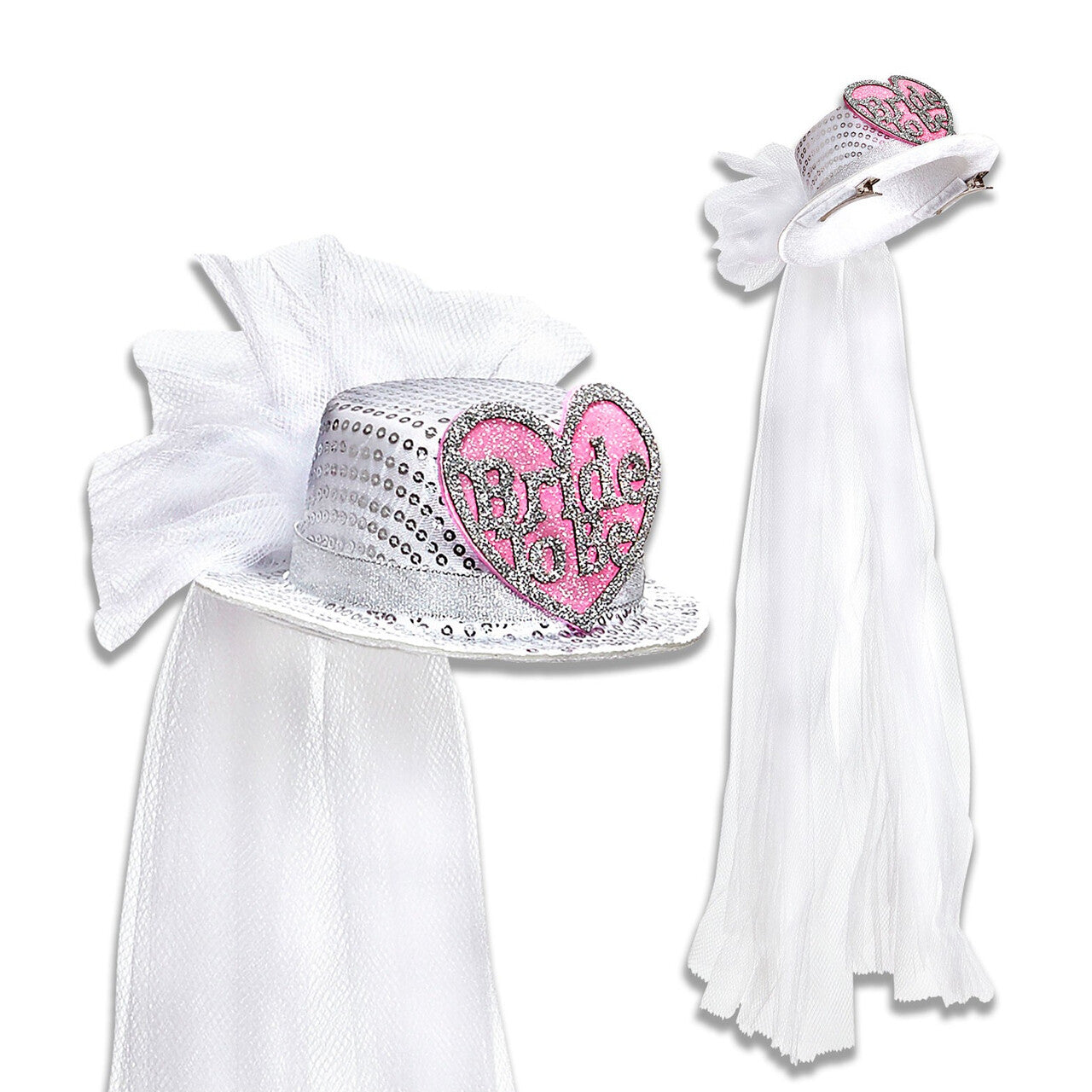 Op deze afbeelding zie je een Accessoires, van het merk Widmann. Say Yes Hoge Hoed Pailletten Bride To Be Met Hartje