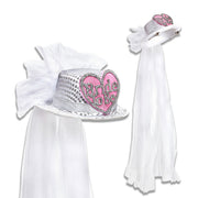 Op deze afbeelding zie je een Accessoires, van het merk Widmann. Say Yes Hoge Hoed Pailletten Bride To Be Met Hartje