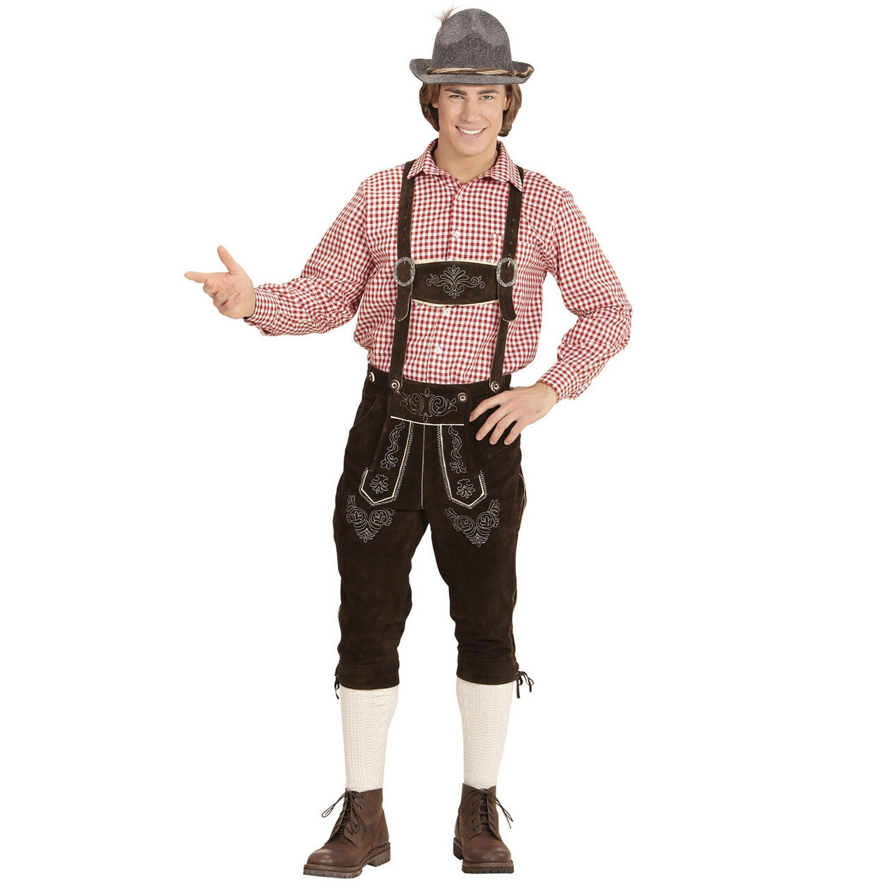 Op deze afbeelding zie je een Kostuums, van het merk Widmann. Heinz Bier Beiers Shirt Rood Man