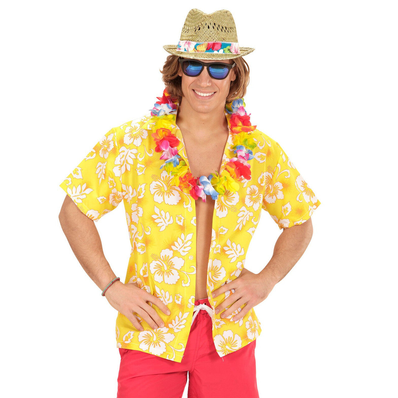 Op deze afbeelding zie je een Accessoires, van het merk Widmann. Tropische Fedora Beach Boys