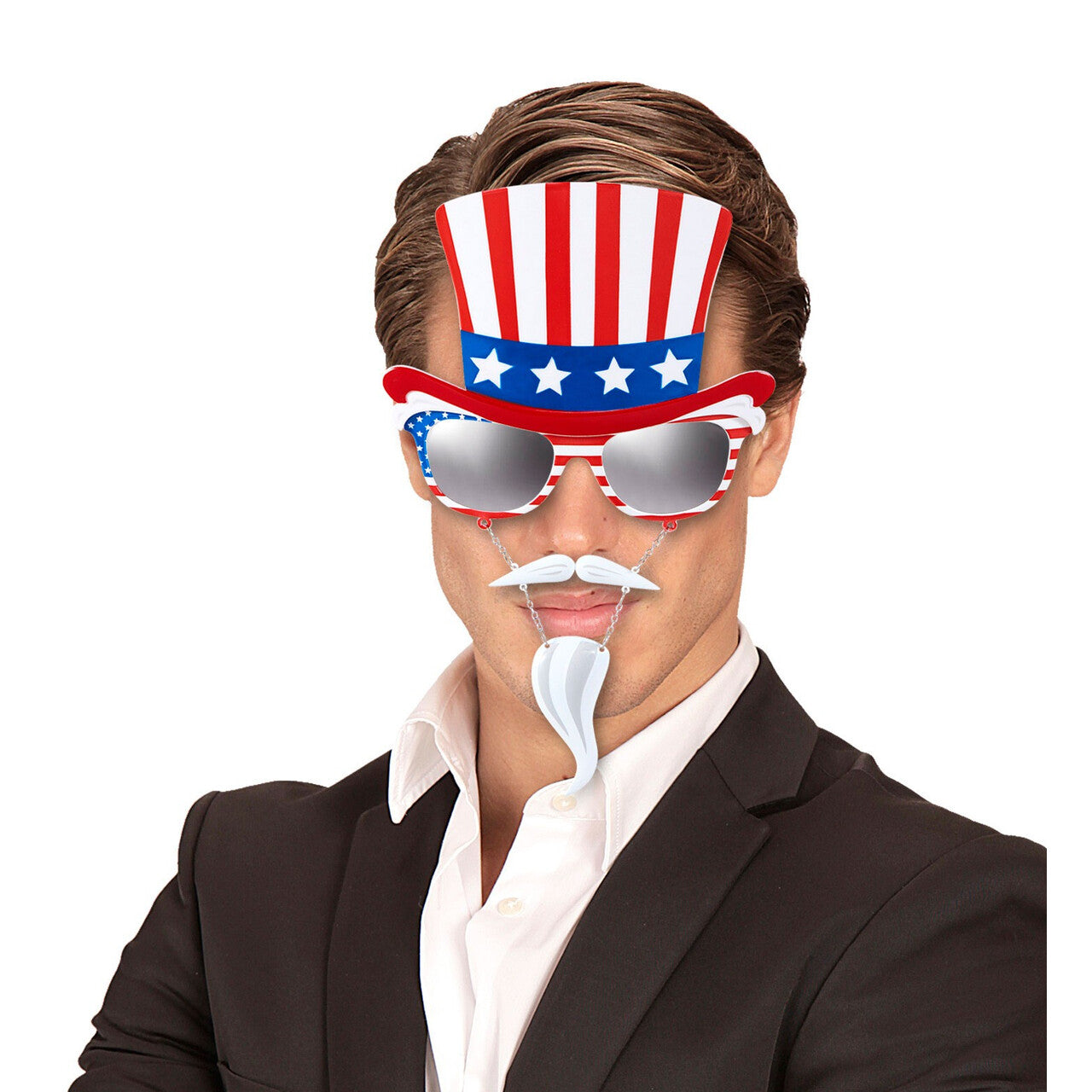 Op deze afbeelding zie je een Accessoires, van het merk Widmann. USA Bril Uncle Sam