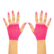 Op deze afbeelding zie je een Accessoires, van het merk Widmann. Physical Vingerloze Handschoenen Kort Neon Roze