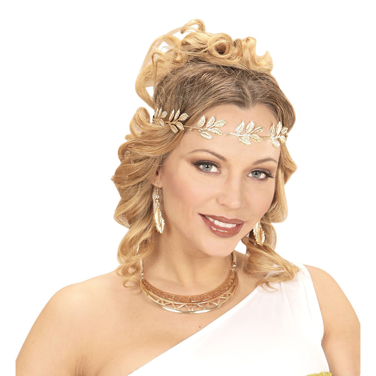 Op deze afbeelding zie je een Accessoires, van het merk Widmann. Romana Gouden Laurierblad Kroon
