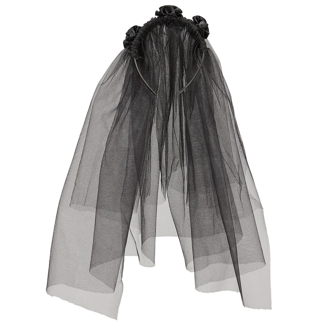 Op deze afbeelding zie je een Accessoires, van het merk Widmann. Dark Bride Zwarte Sluier Met Bloemen