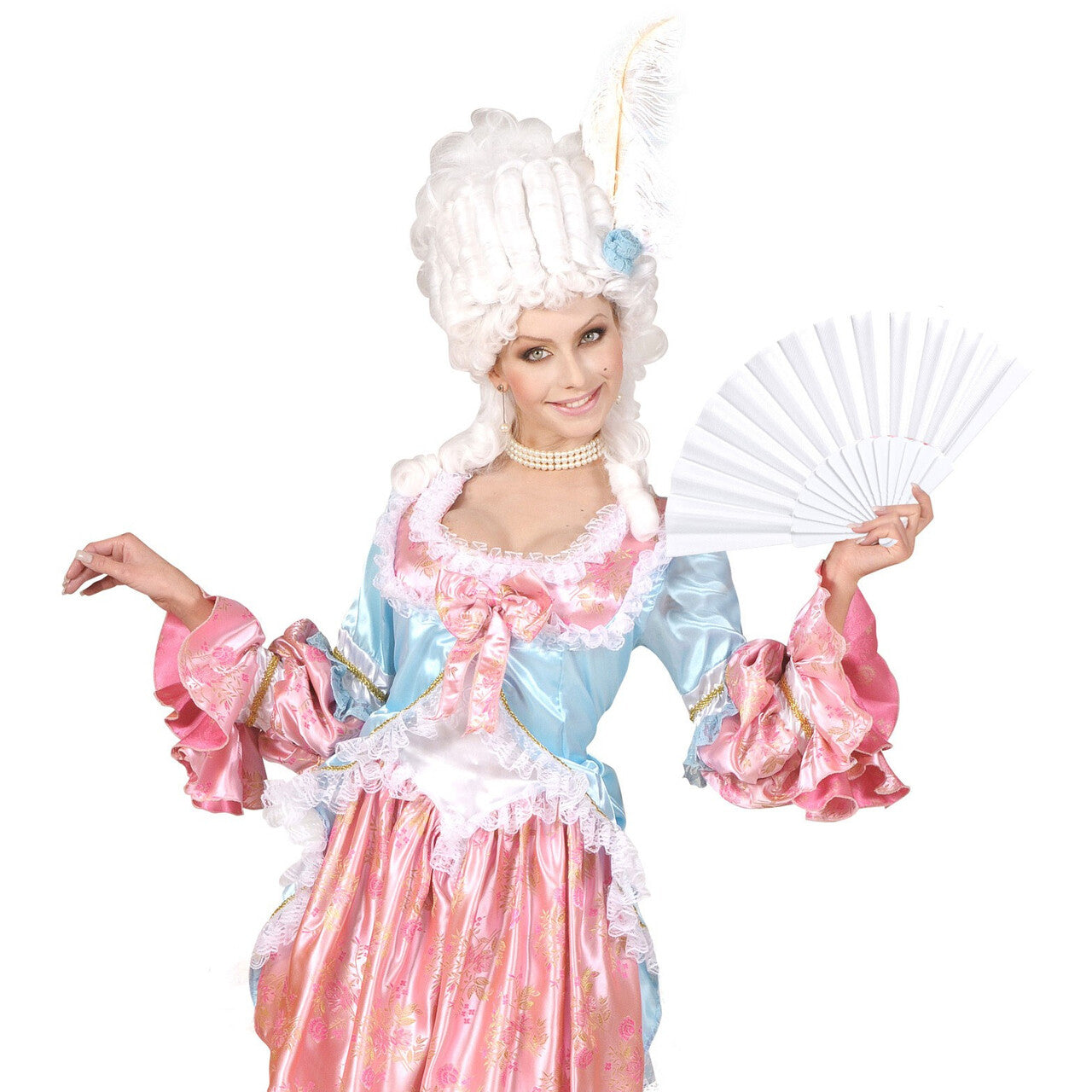 Op deze afbeelding zie je een Accessoires, van het merk Widmann. Flamenco Stoffen Waaier Wit