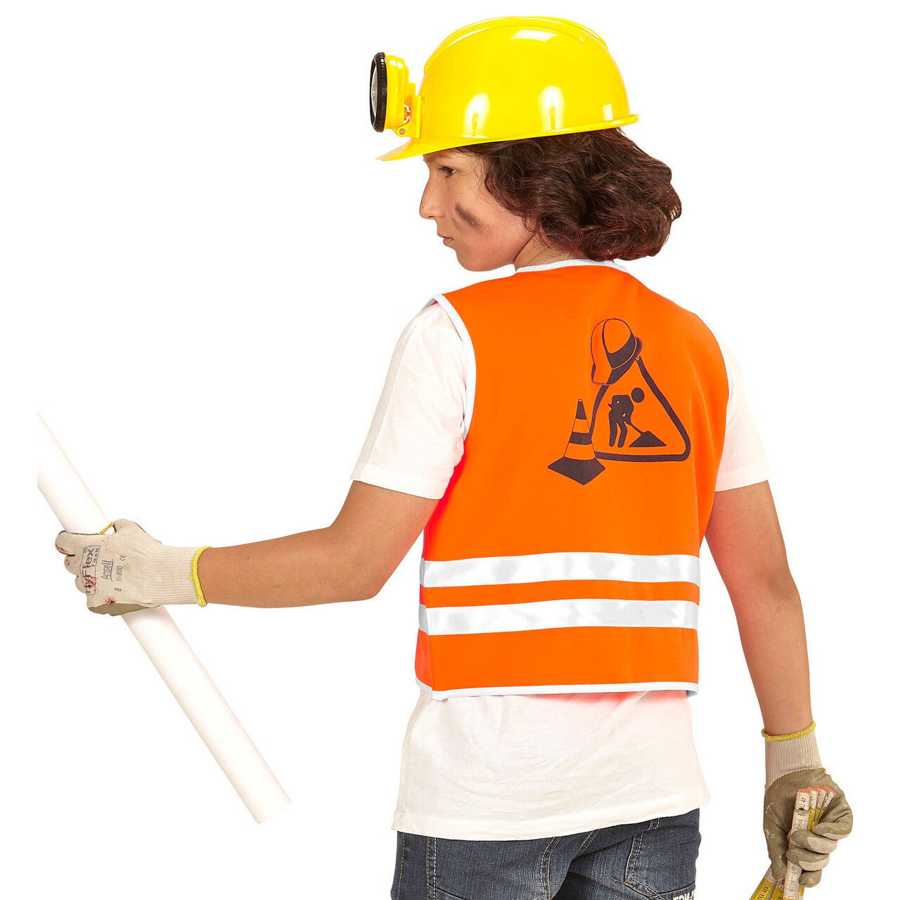 Op deze afbeelding zie je een Kostuums, van het merk Widmann. Oranje Wegwerker Vest, Kind Kind