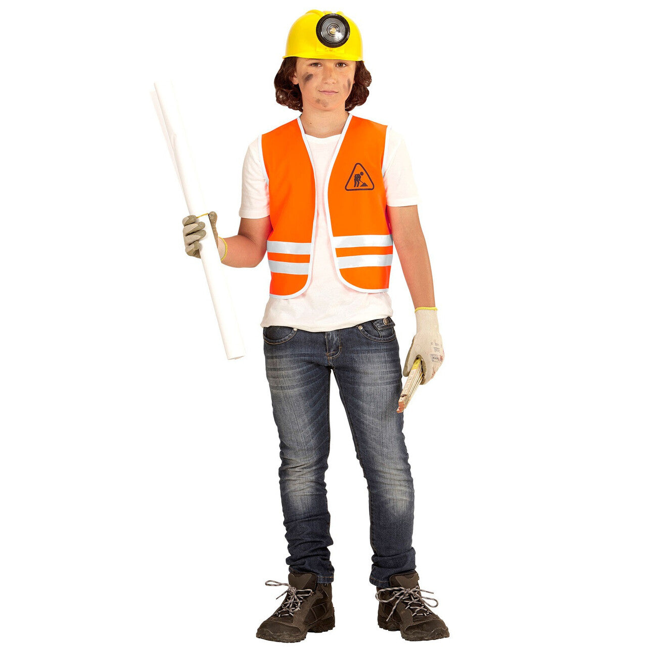 Op deze afbeelding zie je een Kostuums, van het merk Widmann. Oranje Wegwerker Vest, Kind Kind