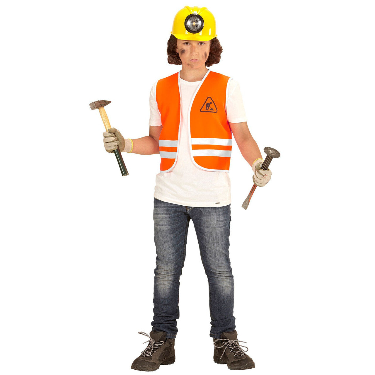 Op deze afbeelding zie je een Kostuums, van het merk Widmann. Oranje Wegwerker Vest, Kind Kind
