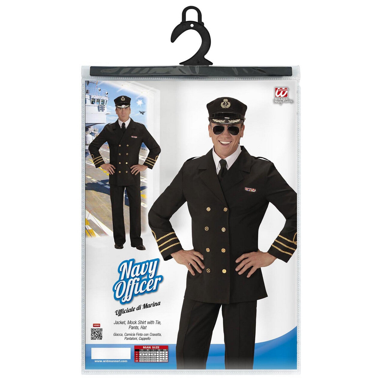 Op deze afbeelding zie je een Kostuums, van het merk Widmann. Traditionele Marine Officier Man Kostuum