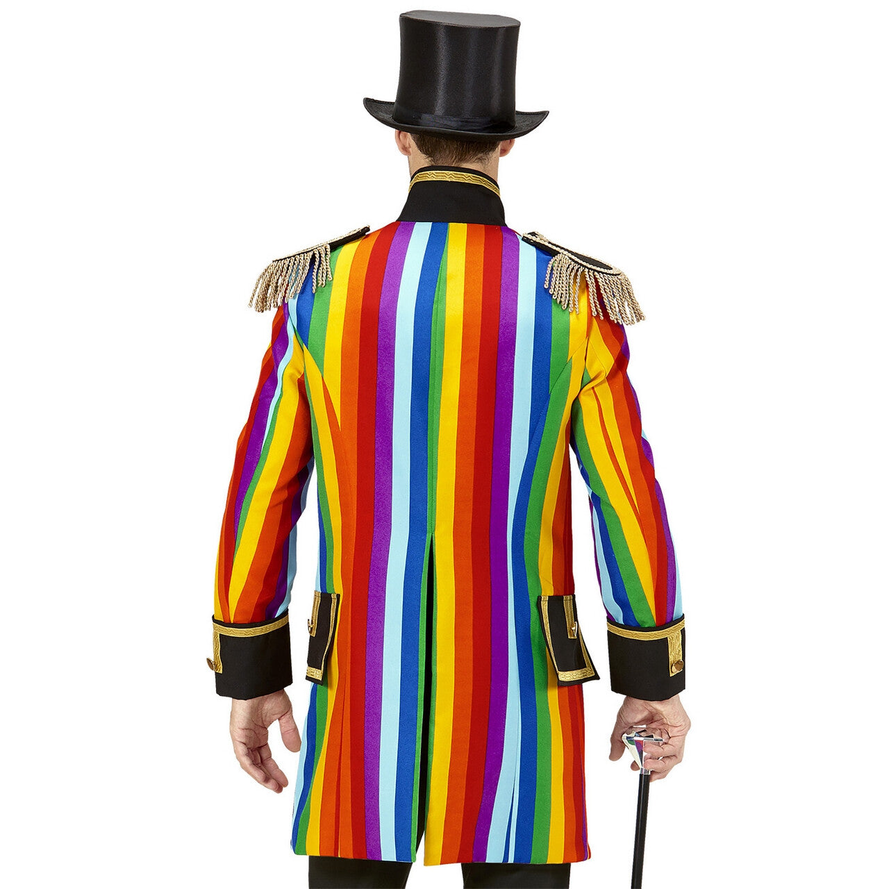 Op deze afbeelding zie je een Kostuums, van het merk Widmann. Multicolor Frackjas Regenboog Man