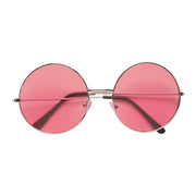 Op deze afbeelding zie je een Accessoires, van het merk Widmann. Freaky Bril, 70s Roze Glas