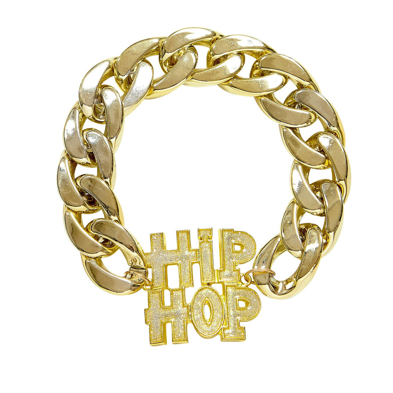 Op deze afbeelding zie je een Accessoires, van het merk Widmann. Gangsta Armband Hiphop Goud