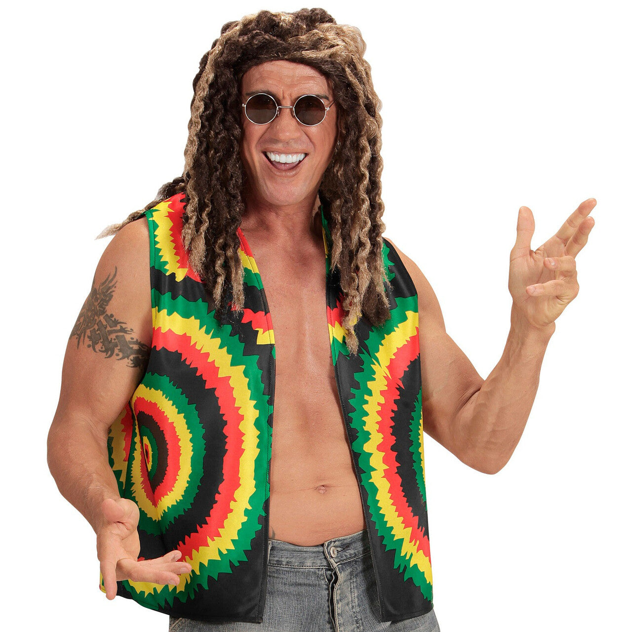 Op deze afbeelding zie je een Accessoires, van het merk Widmann. Jamaica Rasta Vest