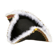 Op deze afbeelding zie je een Accessoires, van het merk Widmann. Pirate Tricorn Met Maraboe Versiering