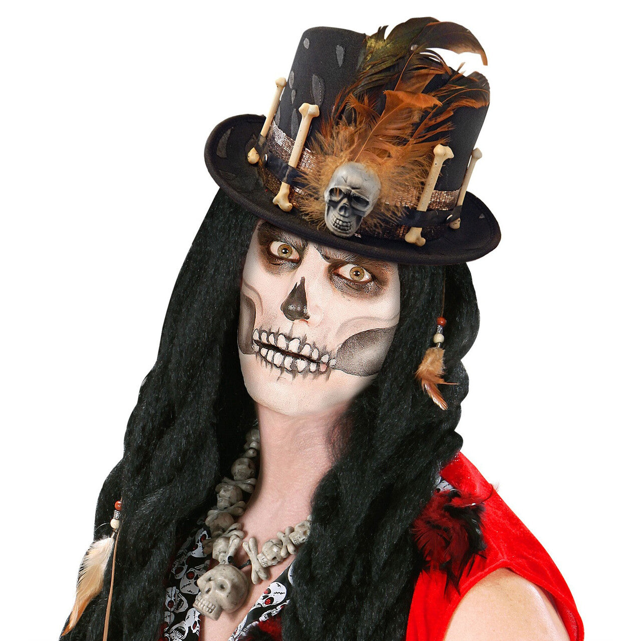 Op deze afbeelding zie je een Accessoires, van het merk Widmann. Hallovoodoo Hoge Hoed Voodoo