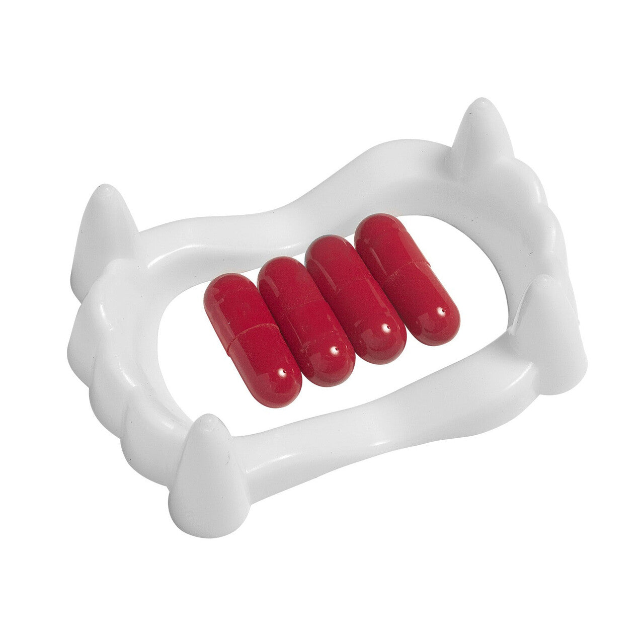 Op deze afbeelding zie je een Accessoires, van het merk Widmann. Traditioneel Vampiergebit Met 4 Bloedcapsules