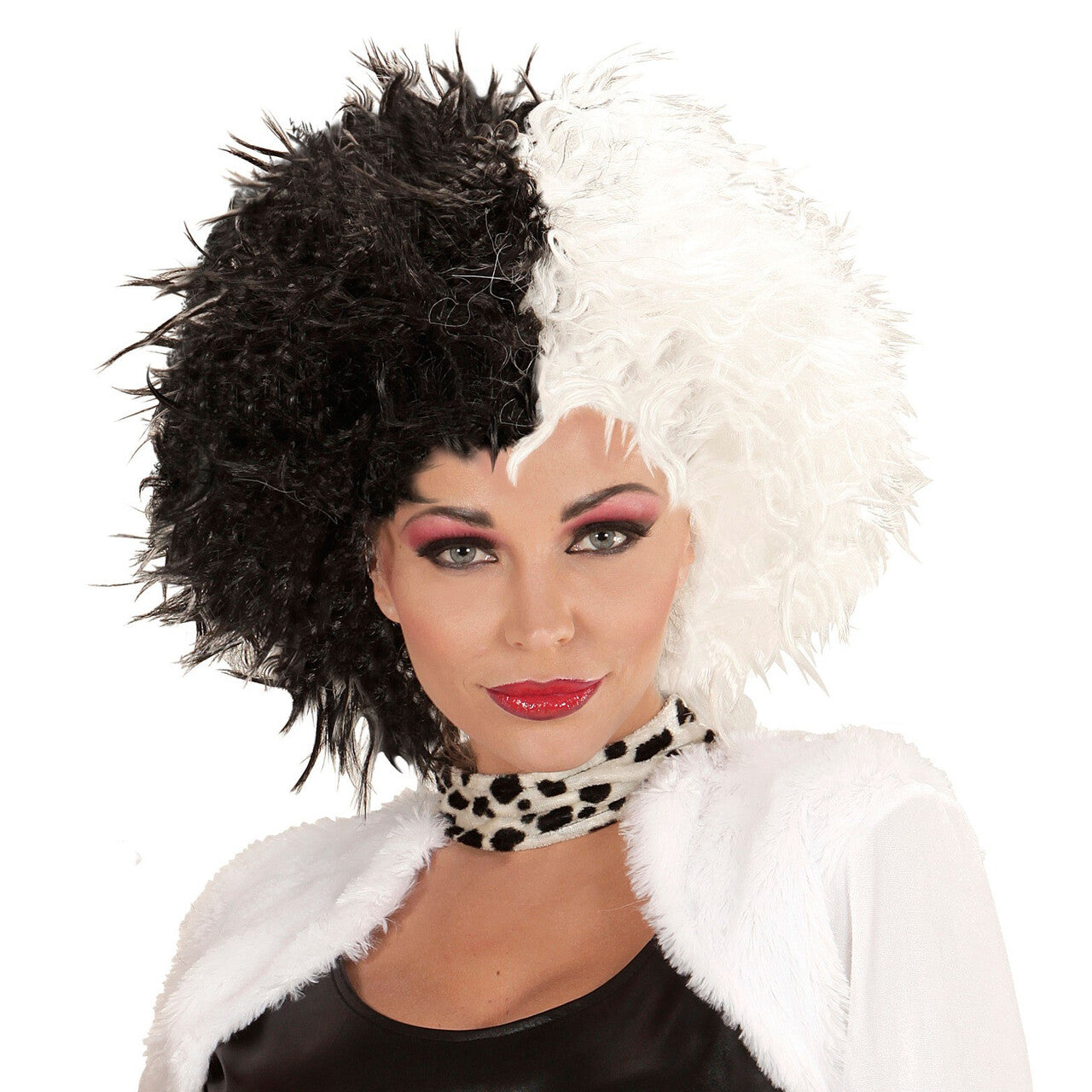 Op deze afbeelding zie je een Accessoires, van het merk Widmann. Cruella Pruik, Zwart En Wit