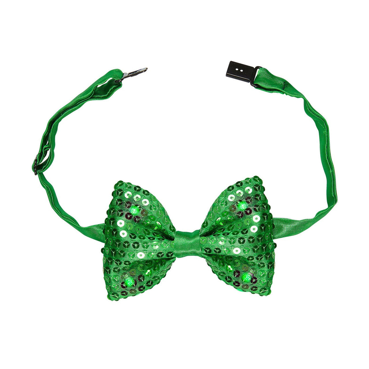 Op deze afbeelding zie je een Accessoires, van het merk Widmann. Groen Bling Pailletten Strikje Met Licht, Groen