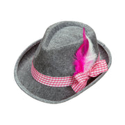 Op deze afbeelding zie je een Accessoires, van het merk Widmann. Oktoberfest Heren Beierse Fedora Met Roze Veren